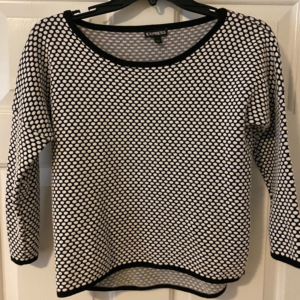 Express Black & White Dot Top Size Small